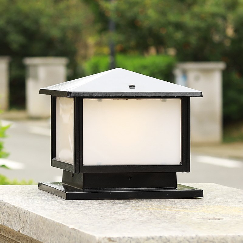 Outdoor column head light outdoor waterproof garden courtyard light brief led villa gate pillar wall head wall column lamp