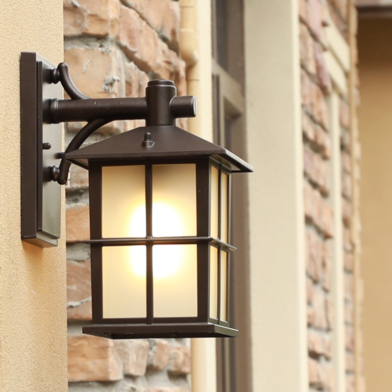Outdoor Wall Lamp Outdoor Waterproof Retro Balcony Hallway Aisle Stairs Light Chinese Villa Garden Patio Exterior Wall Lamp