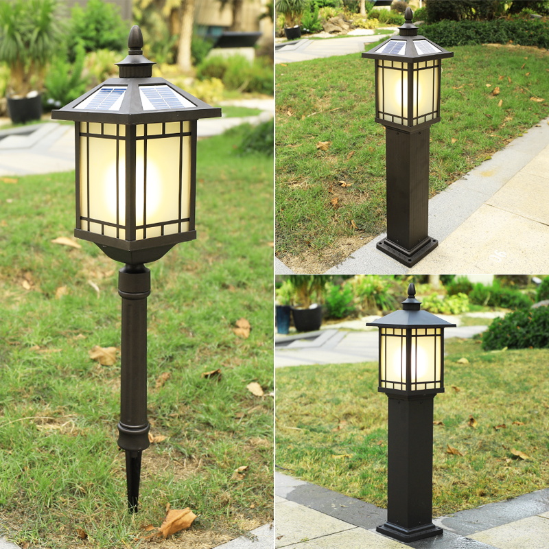 Solar Courtyard Lamp Outdoor Waterproof Garden Meadow Buried Light Chinese Outdoor Home Villa Garden Inserted Grass Terrace Lamp