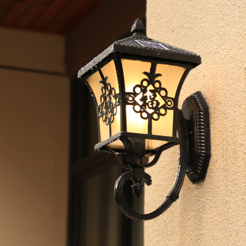 Solar Wall Light Waterproof Outdoor New Chinese Home Garden Walkway Light Outdoor Super Bright Villa Garden Landscape Light