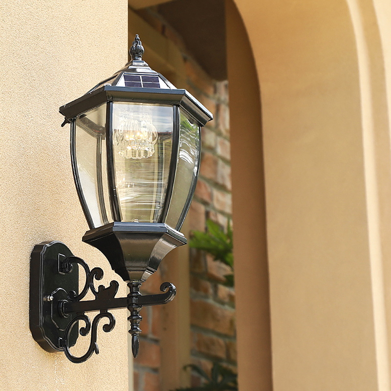 Solar walllightsOutdoor waterproof European style Villa garden walllightsAmerican style outdoorsBalcony terrace patio lights