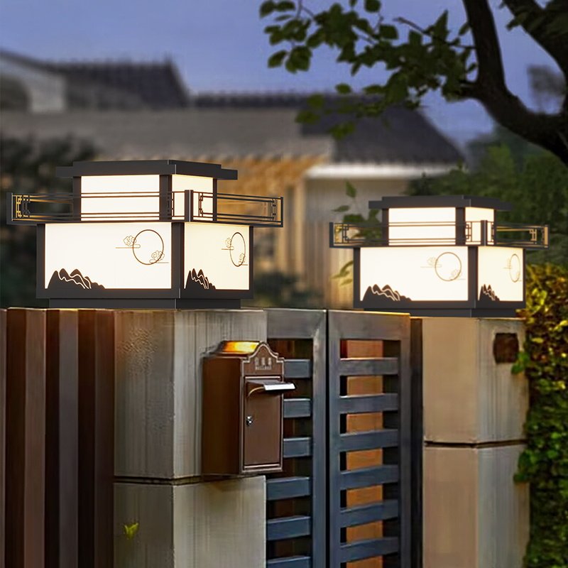 Column Headlights Outdoor Solar Yard Lamp Outdoor Waterproof Villa Gate Garden Yard columns Wall door column light-Taobao