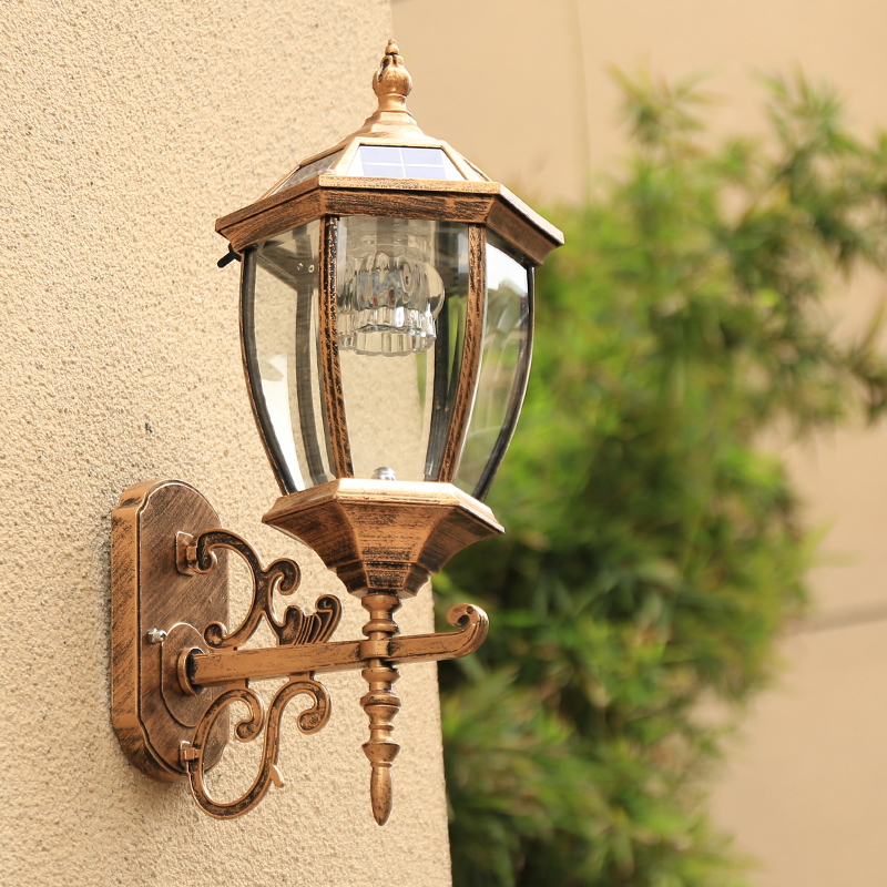 Solar American Outdoor Wall Lamp Eurostyle Outdoor Waterproof Home Villa Garden Terrace Courtyard Landscape Wall Lamp