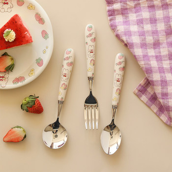 Blue lotus stainless steel western food spoon