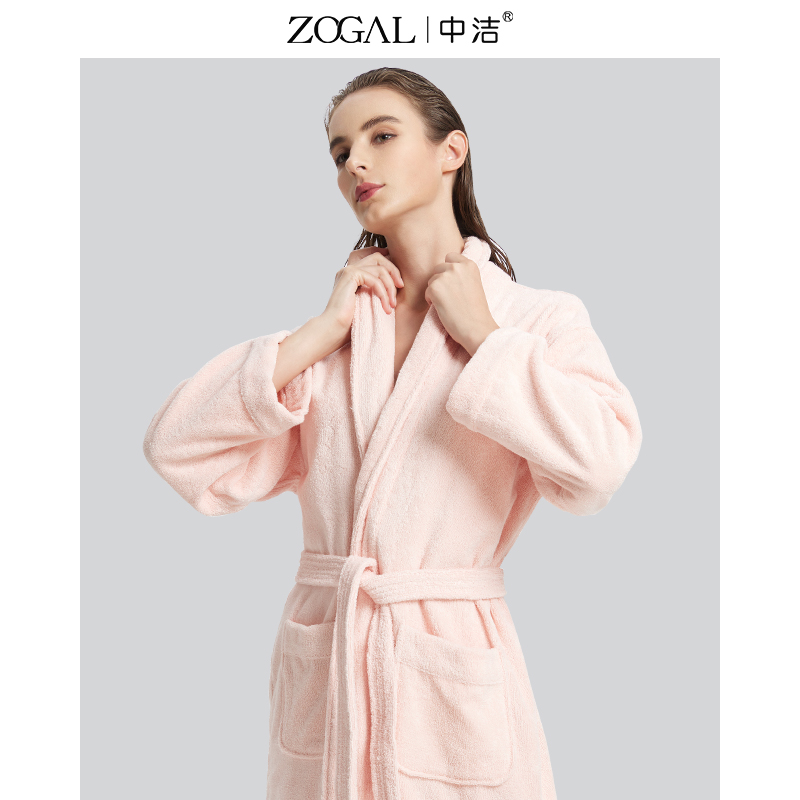 Zhongjie bathrobe female spring and autumn long four seasons universal yukata water absorption quick-drying cotton five-star hotel towel material nightgown