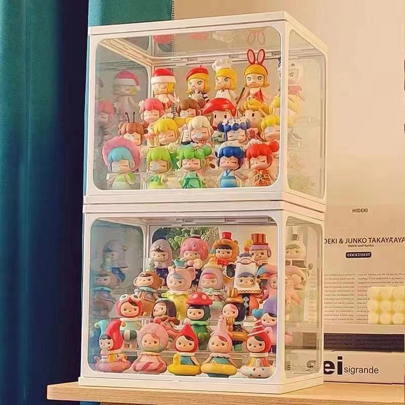 Transparent glass cabinet bubble Matt shows blind box shelf model wall LEGO dolls