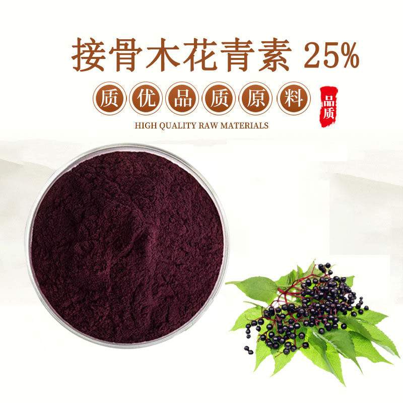 接骨木花青素 25% 接骨木果粉 天然黑接骨木莓提取物饮料粉速溶粉