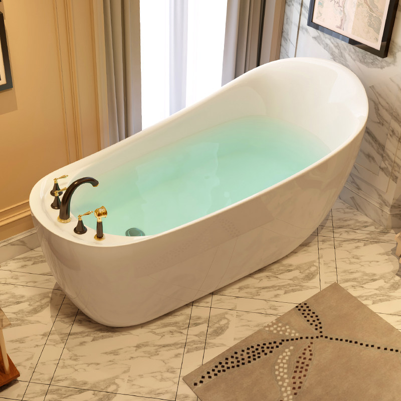 Jieben bathroom acrylic integrated guifei bathtub European and American freestanding adult deep soaking bath small apartment type household bathtub
