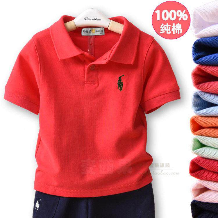 100% pure cotton boy short sleeve T-shirt child CUHK Summer child clothing Girls T-shirt 2022 new baby polo shirt