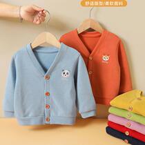 Click Panda Baby Clothes Knit Cardiovert Jacket Autumn Spring Clothing Spring Autumn Boy Female Baby 3 Children Children