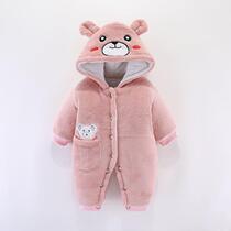 Newborn Baby Clothes Winter Dress Conjoined Clothing Super Foreign Air Cute Baby Warm Thickening Khab Cotton Clothes Out of the house