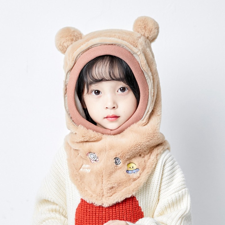冬季儿童帽子围脖一体挡风套头护耳帽防护面罩男女宝宝防寒保暖帽详情7
