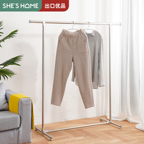 Stainless steel drying rack Floor-to-ceiling single rod type thickened indoor balcony simple hanging clothes rack Bedroom drying rack