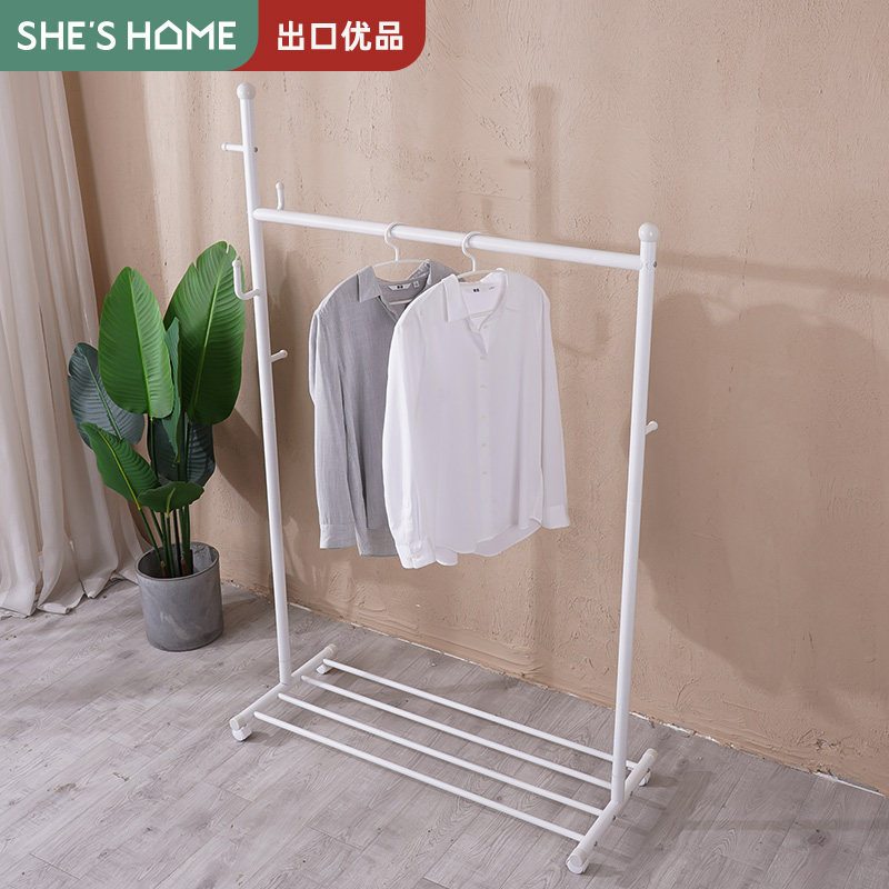 SHESHOME Bedroom Hanging Hanger Ground Indoor Simple Home Cool Clotheshorse Single Pole Style Cloakclothes Hanger