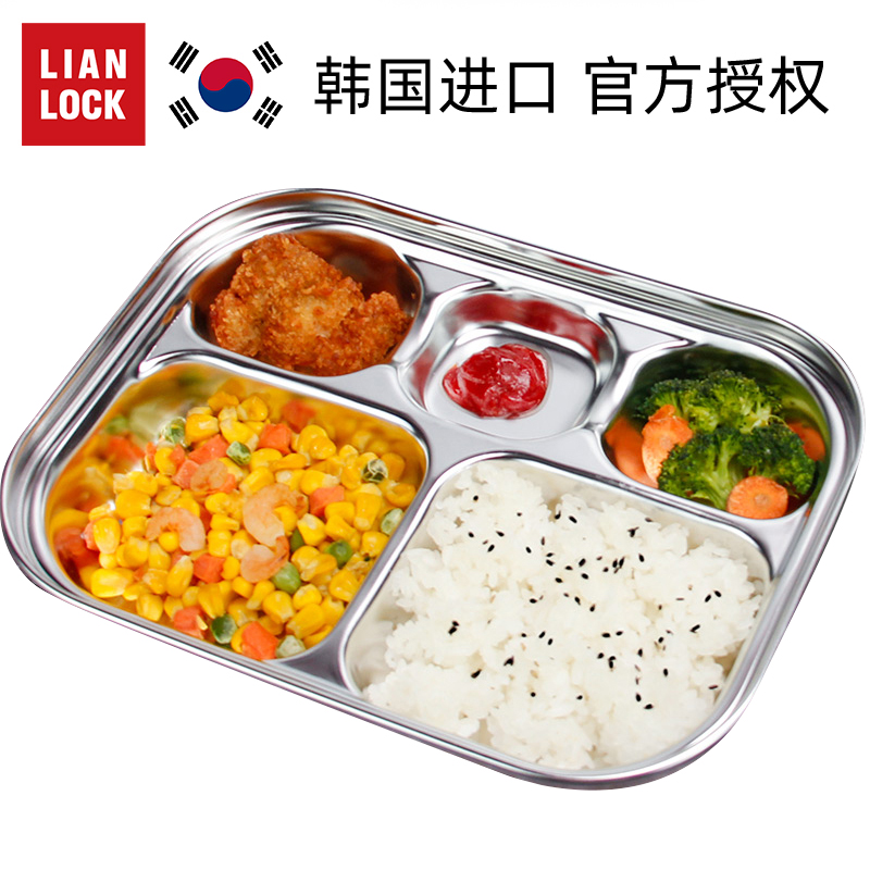 United Button Korea Imported Children Cutlery 304 Stainless Steel Deepger dinner plate infant anti-fall fruit tray