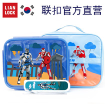 South Korea Union buckle imported lunch box stainless steel grid five-size meal plate children Primary School students large capacity lunch box
