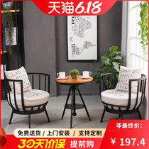 Iron Art Lifting Small Round Table Chairs Man Modern Minima Casual Table And Chairs Balcony Sofa tea table Composition Three suits
