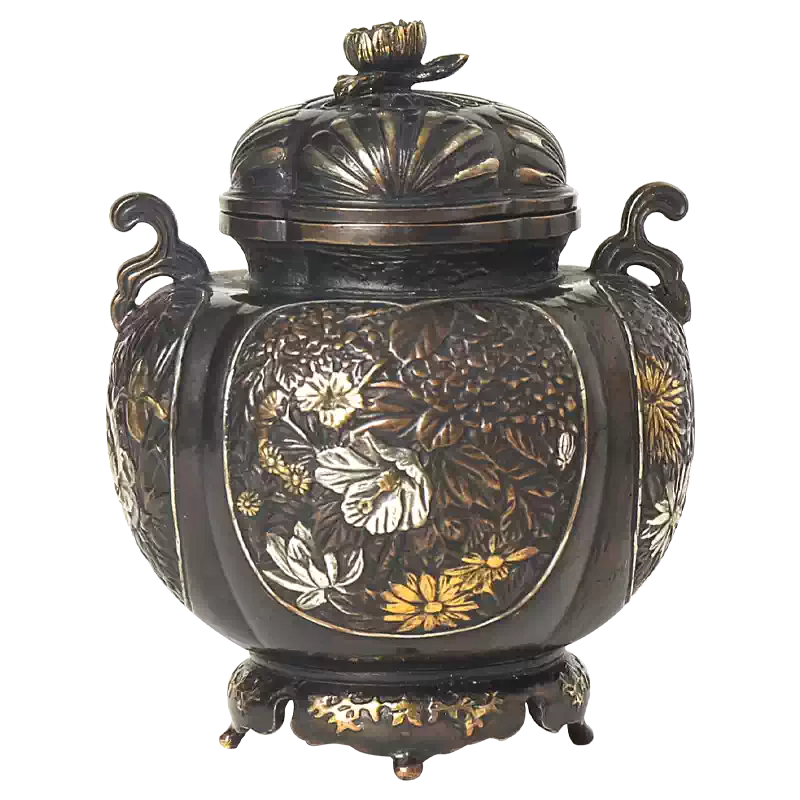 手工日本高岡香爐喜泉堂玉孔雀香薰爐村田宏手作香爐