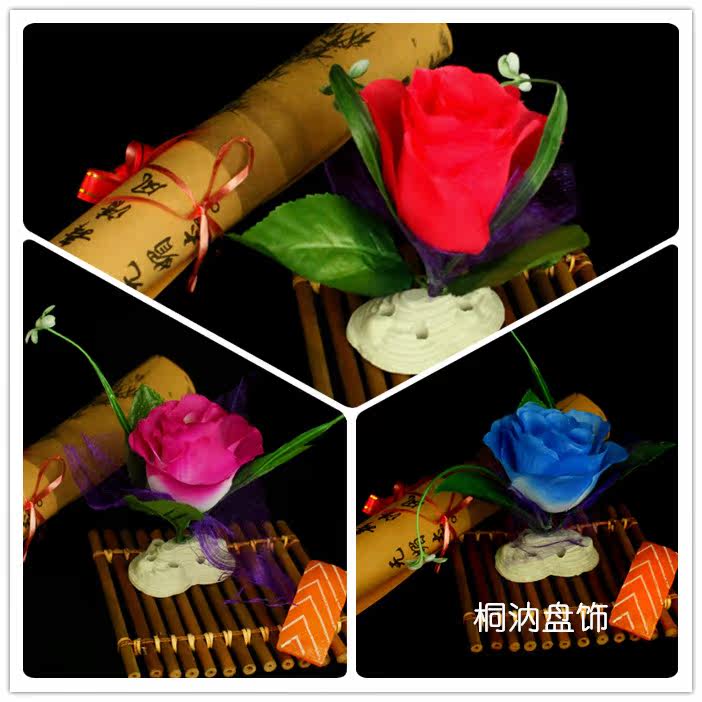 Hotel Sashimi Parquet Dishes Pint Dishes Accessories Hem Tray Decoration Creative Cold Dish Rose Pendulum with flower and grass Mood Sushi Japan