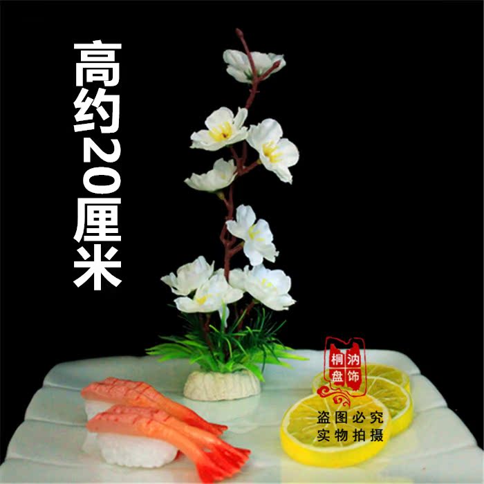 Hotel dining room sashimi seafood dishes Decorative plum ornaments Flowers and Japanese materials embellish creative wedding cold dish plate