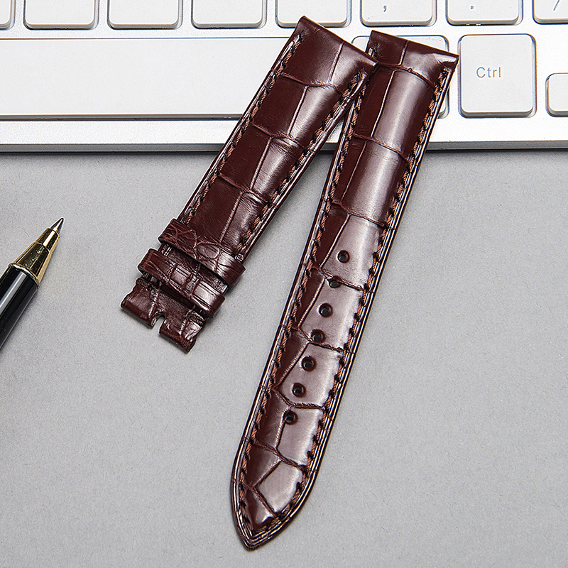 Crocodile Leather Watch Strap Genuine Leather Suitable for Men and Women for Piaget, Breguet, Omega, Jaeger-Lecoultre, Longines, Iwc, Montblanc Brown Crocodile Leather Watch Strap Genuine Leather Suitable for Men and Women for Piaget, Breguet, Omega, Jaeger-Lecoultre, Longines, Iwc, Montblanc Brown