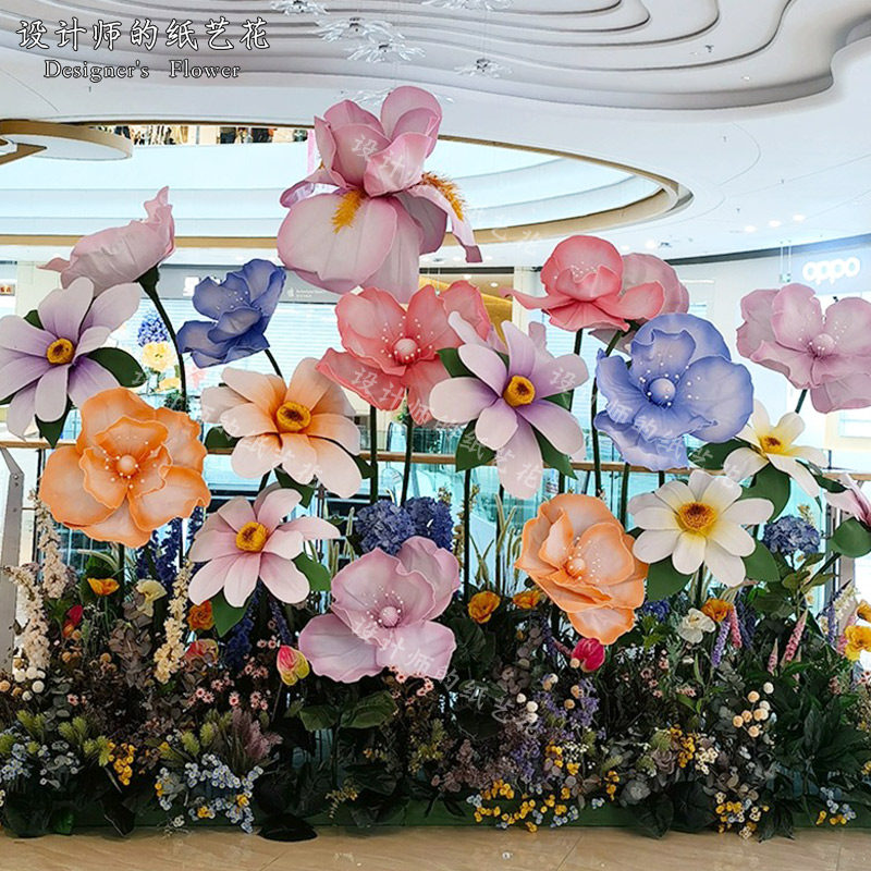 Huge Type Eva Paper Art Flower Mall Industry Shopping Center Door Oral Decoration Building Beauty Chen Dp Point Props Arrangement-Taobao