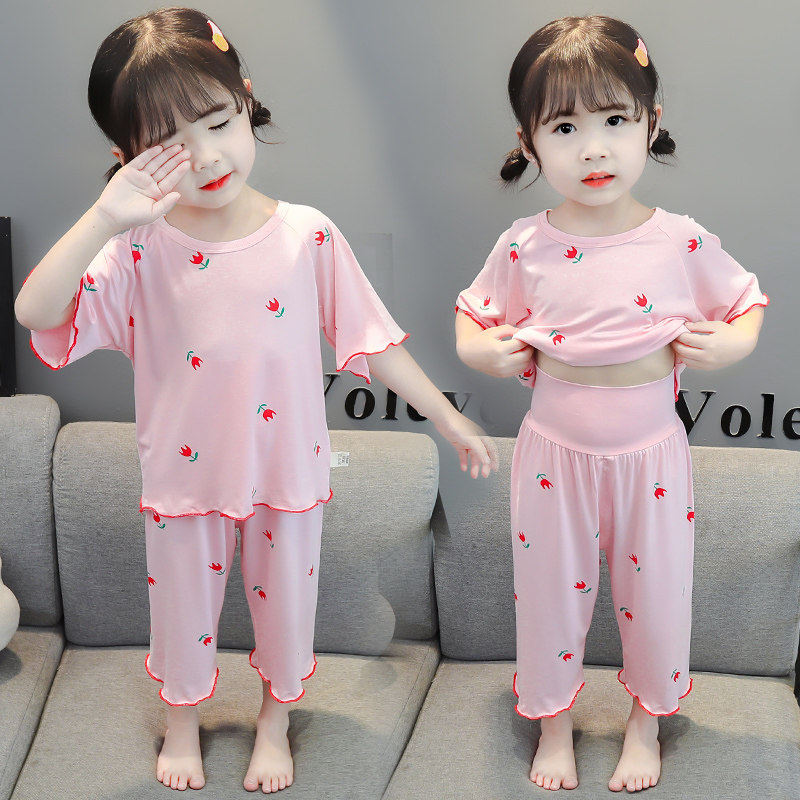 Girl Model Pajamas Kids Summer Children Baby Summer Boy Summer Ice Wire Air Conditioning Home Clothes