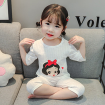 Childrens pajamas summer thin cotton 3-year-old girl girl baby girl cute princess air-conditioned home clothing