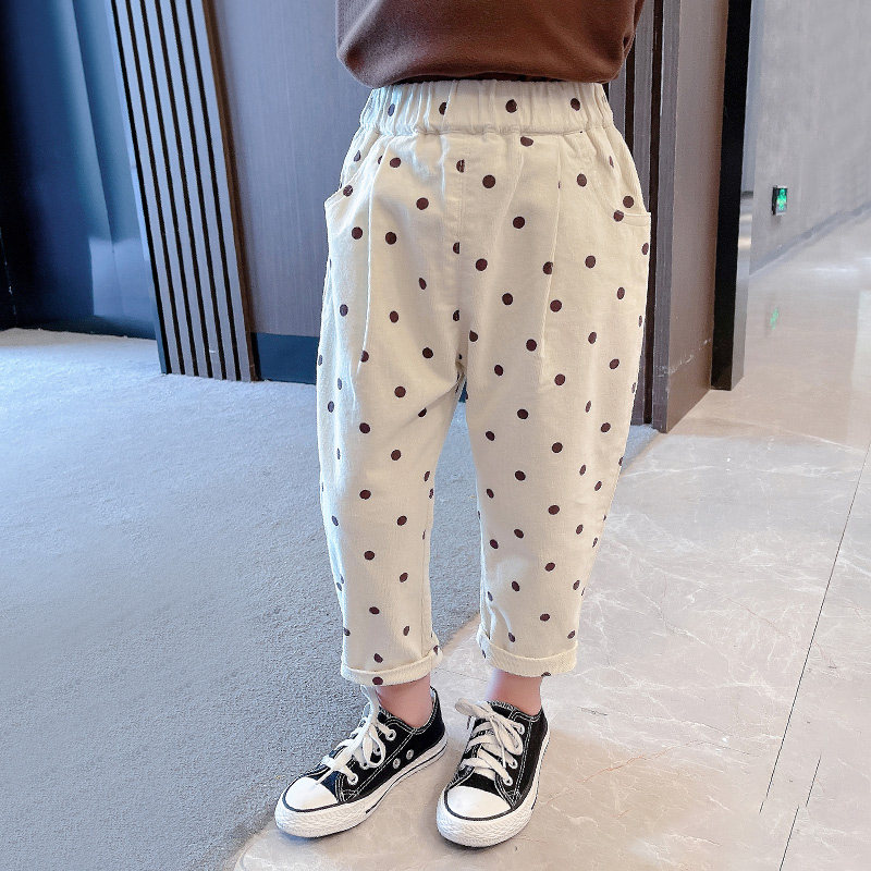 Girl Pants Spring Autumn Thin Section 2022 New 3 Year Old Woman Baby Foreign Pie Children Long Pants Children Casual Pants