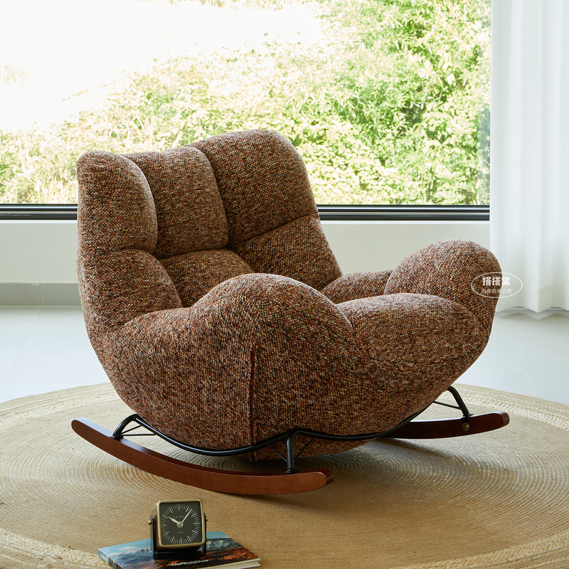 Retro Lazy Sofa, Can Recline and Sleep, Home Leisure Lounge Chair, Small Apartment Nest Chair, 2026 New Model Single Rocking Chair
