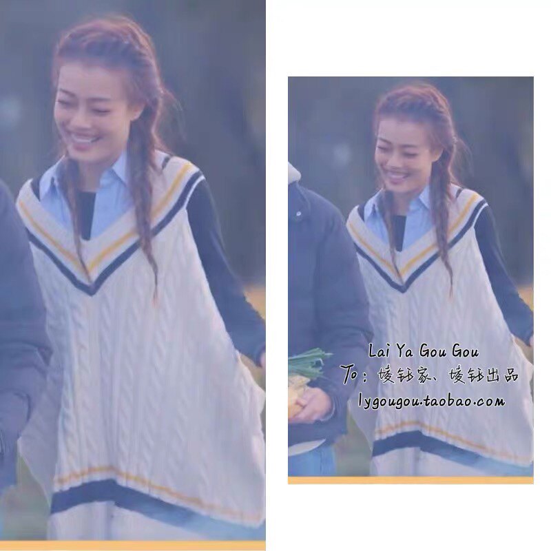 Because it's friends with the same clothes, women's Korean version loose white sweater-knit cardiovert boom-Taobao