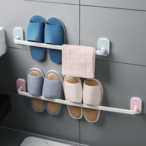 Bathroom trailer rack wall-mounted non-punching rack for shoes storage artifact toilet toilet towel rack