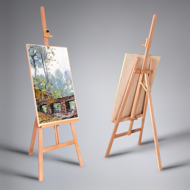 1 7 m German beech wood upgraded version drawing frame drawing board suit 4K fine art sketching oil painting shelf multifunction folding bracket solid wood painting shelf 2 open painting student water powder adult solid wood easel