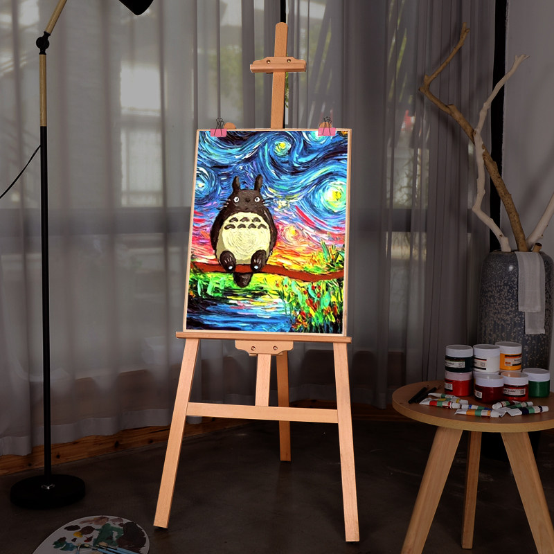 1 5 m beech wood painting shelf bracket folding drawing shelving drawing shelves Sketch Sketching of Fine Arts Students Special 4K Multi-functional portable students Write students Painting Triangle Adult Show Shelf Exhibition Shelf