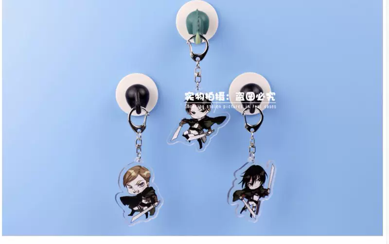 Mua 2 tặng 1 móc khóa khổng lồ miễn phí tấn công trung sĩ hai mặt Allen ba keychain móc khóa vẽ dọc anime - Carton / Hoạt hình liên quan