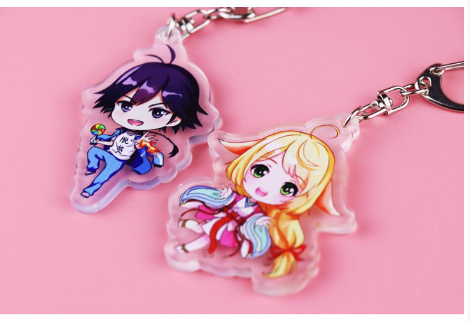 Mua 2 tặng 1 anime miễn phí xung quanh móc khóa acrylic con cáo nhỏ quỷ đỏ mẹ anime móc chìa khóa mặt dây chuyền - Carton / Hoạt hình liên quan sticker gấu trúc