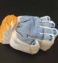 Dot plastic gloves cotton gauze labor protection gloves dot bead gloves dot glue gloves protective gloves non-slip and wear-resistant gloves