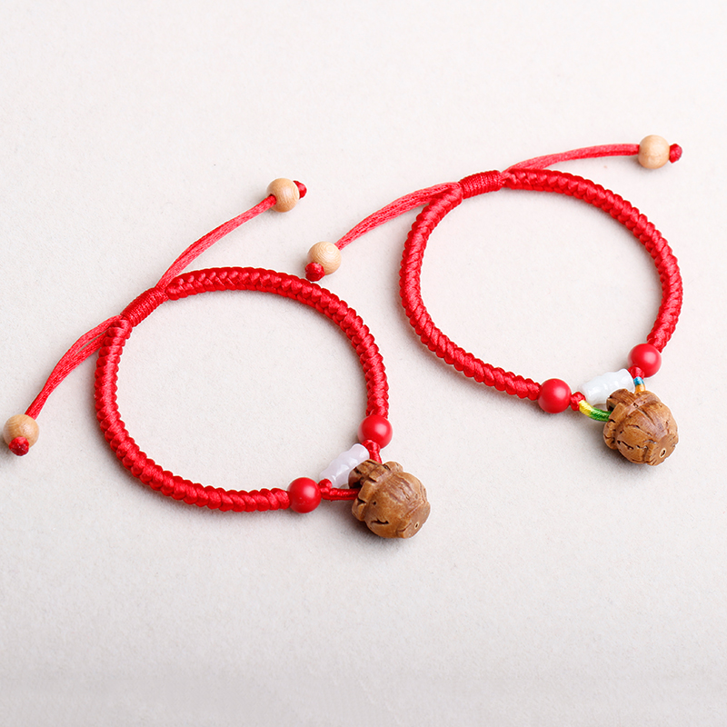 Baby Baby Red Rope Handmade Female woman Pregnant Woman Pressed Peach Basket Peach Wood Walnuts Walnut Weave Ping An Strings