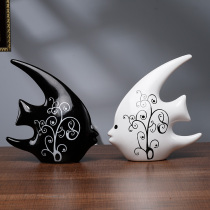 Ceramic ornaments home accessories Jingdezhen creative wine cabinet swallow fish decorations living room lovely office porch