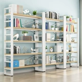 Книжный магазин посадка гостиной простые многослойные полки железные арт -книжный шкаф офис сталь сталь и дерева хранения простая полка