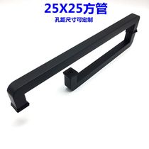 25 square tube cut angle stainless steel shower room handle toilet glass sliding door push handle L-shaped 300X450 hole distance