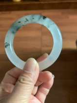 (Myanmar jadeite symbiosis stone) Ice-type floating blue flowers are moist and round 55 7 fat round bars