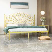 Modern minimal environmentally friendly Nord Euro Red Bed Light luxury apartment gold double bed minimal 1 8m bed