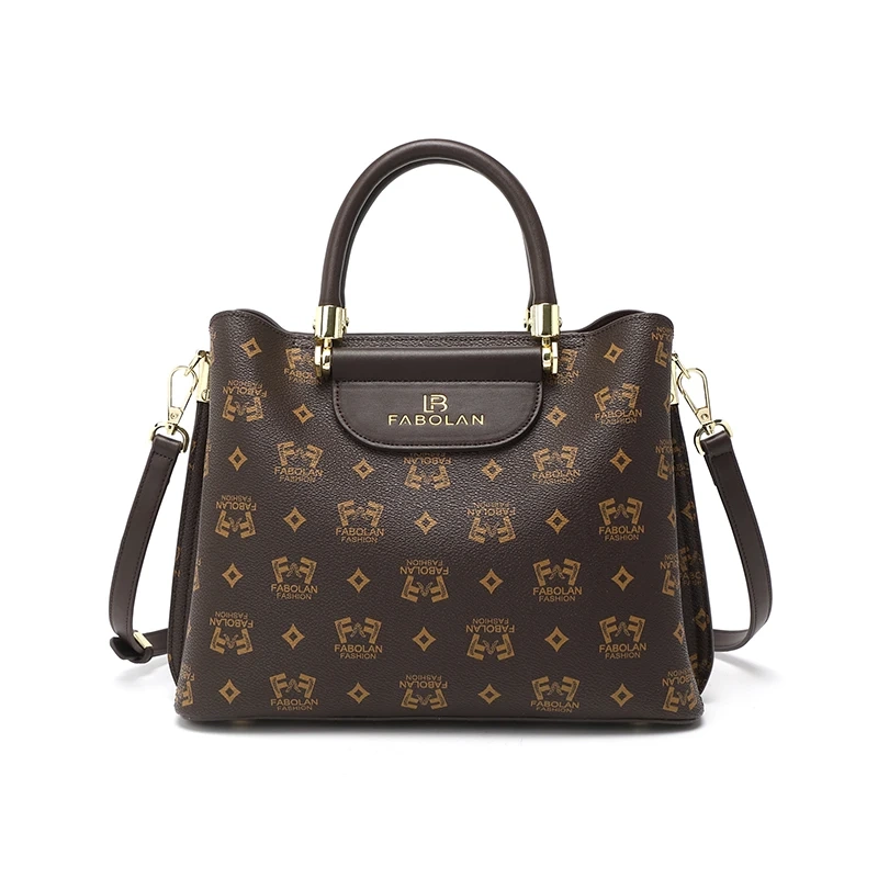 [Gift Box] Faberland Elegant and Luxurious Women's Bag Classic Print Versatile Fashionable Shoulder Bag Handbag-G