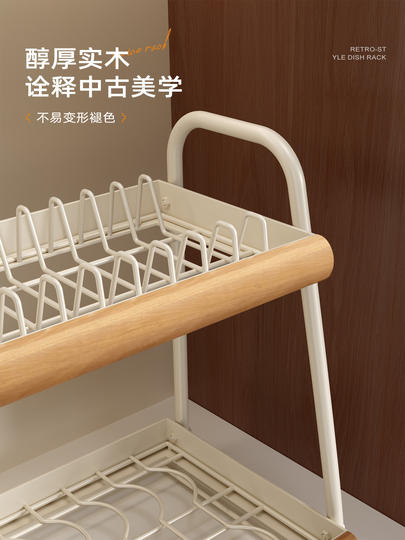 Dish Storage Rack Stainless Steel Bowl Rack for Dishes and Plates Kitchen Storage Rack Double-Layer Countertop Bowl and Chopstick Draining Rack