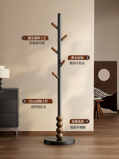 Clothes Rack Bedroom Floor-Standing Clothes Drying Rack Home New Model Clothes Hanging Rack Indoor Balcony Simple Clothes Rod Rack Hanging Rod