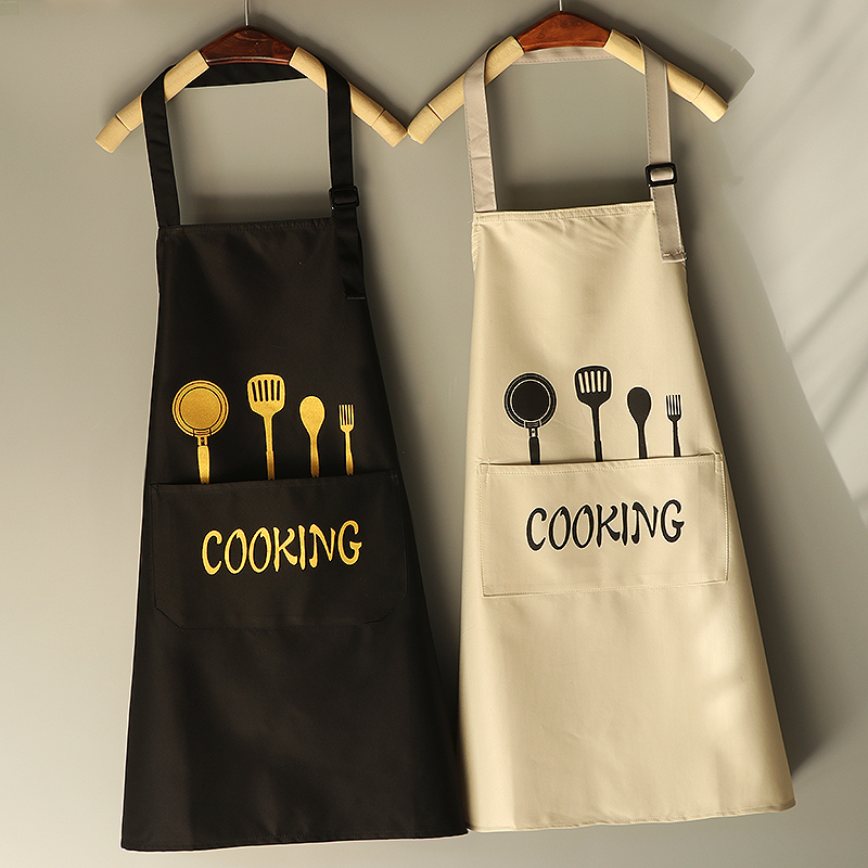 Apron Home Kitchen Cooking Cooking Apron Waterproof Greaseproof Fashion Women's Day Department Cute Korean Version Working Men's Hood Custom
