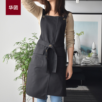 Canvas Apron home Kitchen Work Wear Korean version Waist Men and women waterproof and greataway waitress Custom Inprint LOGO