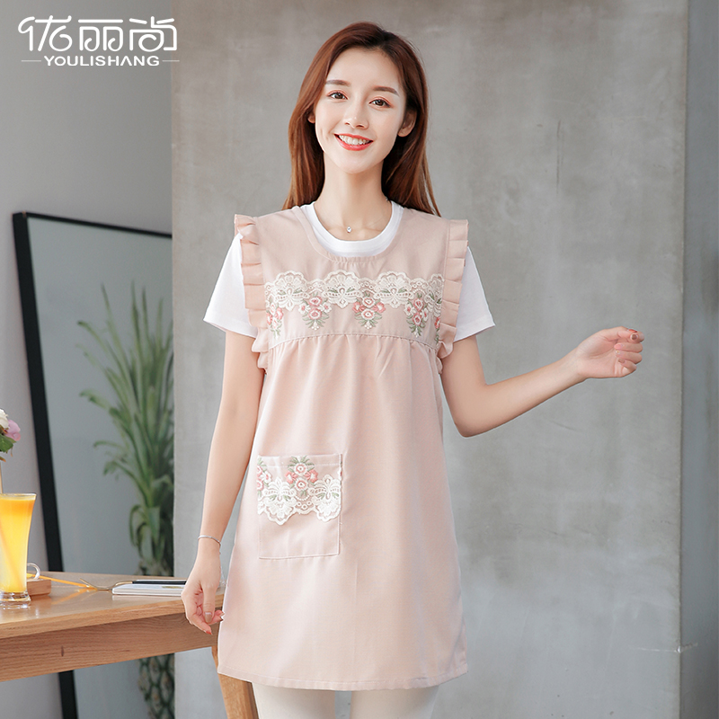 Cute Day Ensemble Apron Woman Han Edition Fashion Home Kitchen Vest Style Work Waterproof Oil Proof Cooking Apron With Waist Skirt