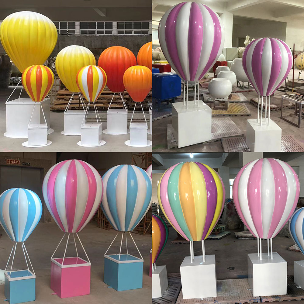 グラスファイバー屋外熱気球彫刻大型装飾品インターネット有名人のパンチイン景勝地公園ショッピングモール販売オフィスの装飾